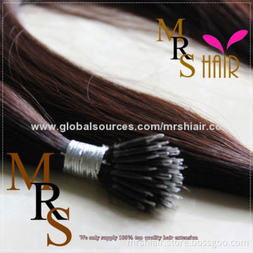 20" Dark Brown Straight Nano Ring Hair